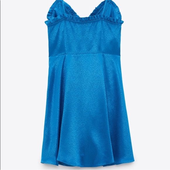 💎 ZARA Satin Effect mini dress in Electric Blue - Picture 6 of 13